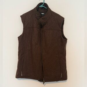 Brown Quilted Vest with Stand-Up Collar